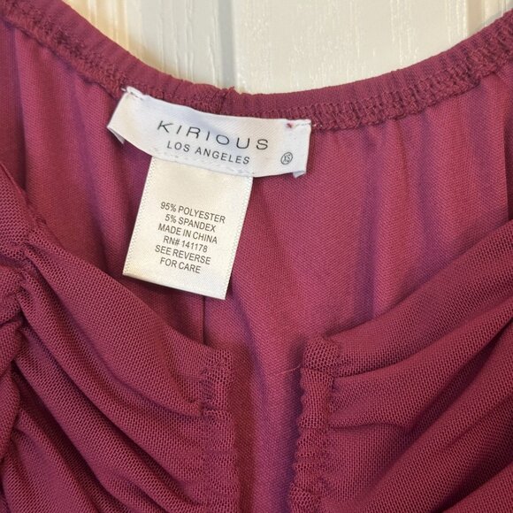 Kirious Plum Long Sleeve Scrunched Bodice Top - XS - Picture 3 of 3